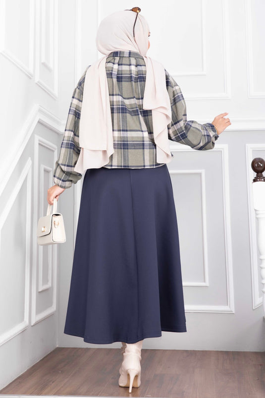 Giacca Bomber Con Zip A Quadri Kaki