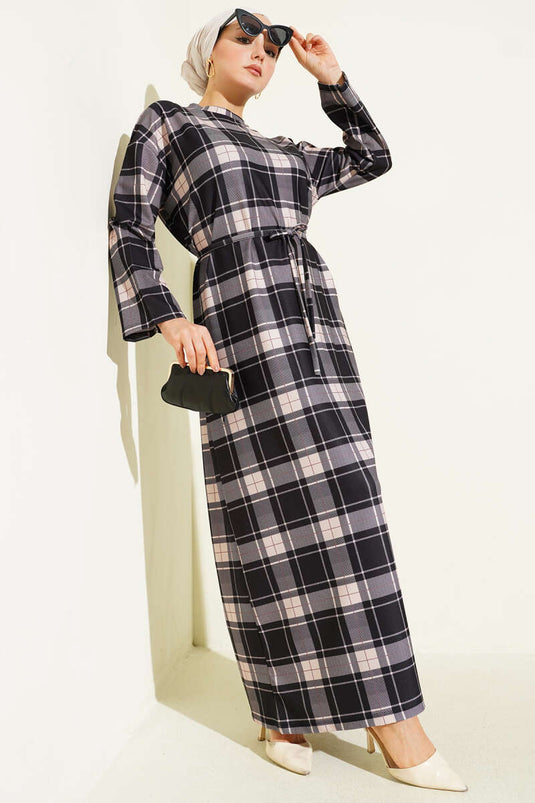 Robe à ceinture en corde Ekoseli noire