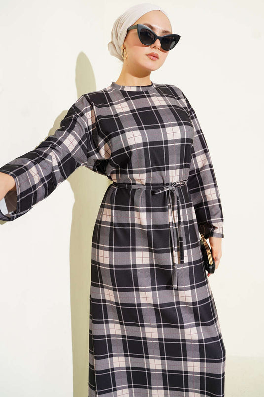 Robe à ceinture en corde Ekoseli noire