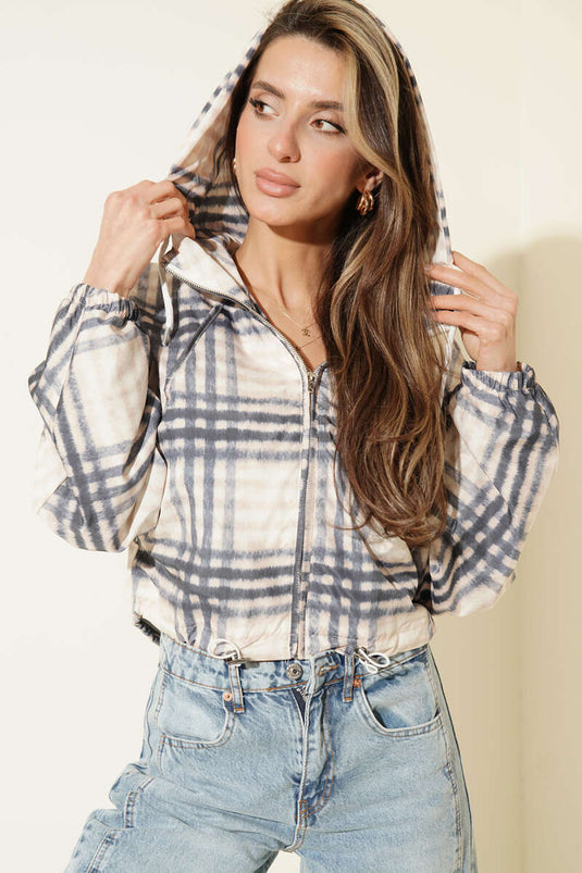 Veste courte à capuche Ekoseli bleu marine