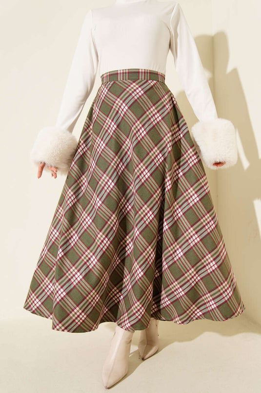 تنورة إيكوسيلي كلوش باللون الكاكي