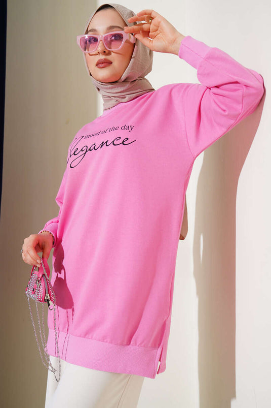 Tunique imprimée deux fils Elegance rose