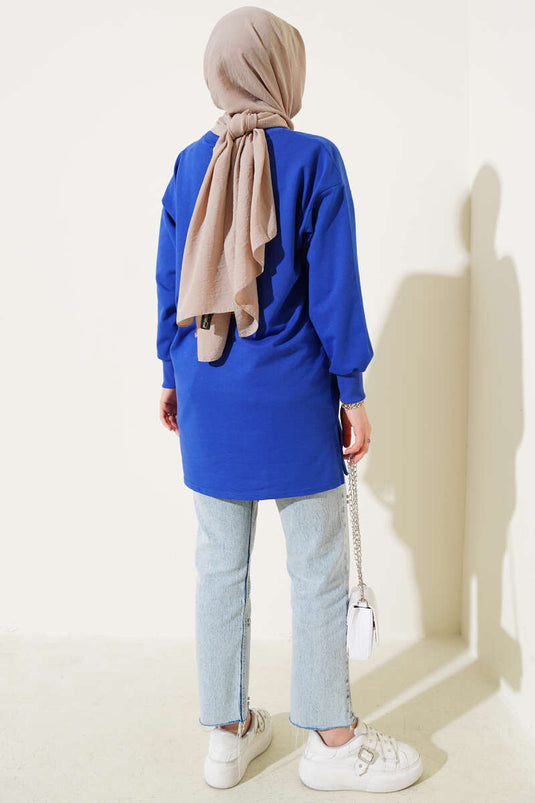 تونيك أنيق مطبوع بخيطين ساكسفون