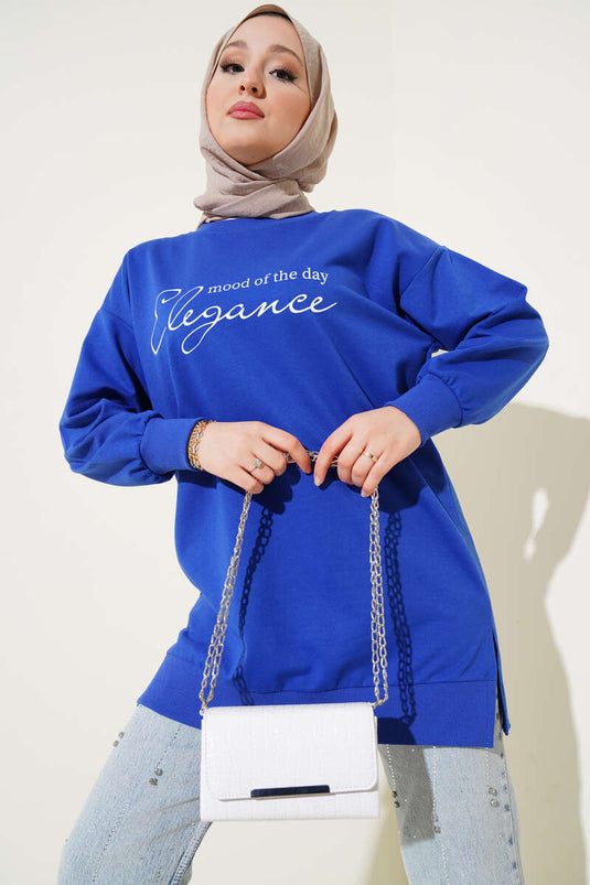 تونيك أنيق مطبوع بخيطين ساكسفون