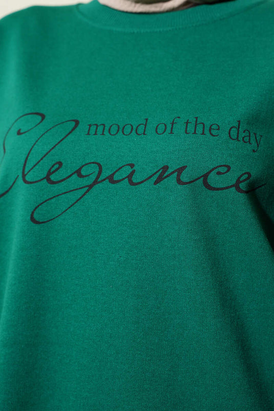 Elegance Printed Two Thread Tunic Green