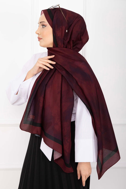 Elegance Desenli Şal Serisi Bordo