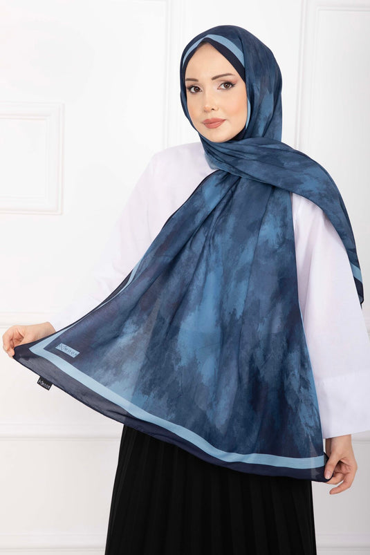 Serie di scialli con motivo Elegance Blu scuro