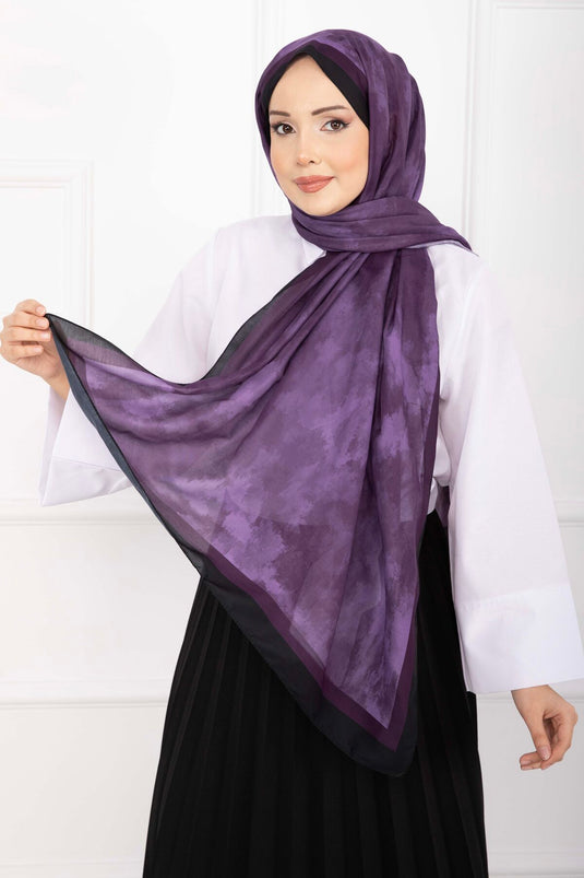 سلسلة الأوشحة المزخرفة الأنيقة باللون البنفسجي