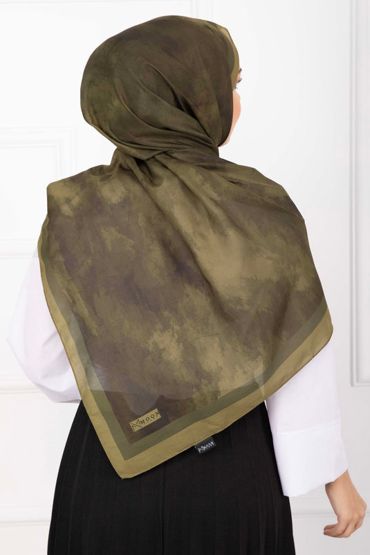 Elegantie Patroon Sjaal Serie Oliegroen