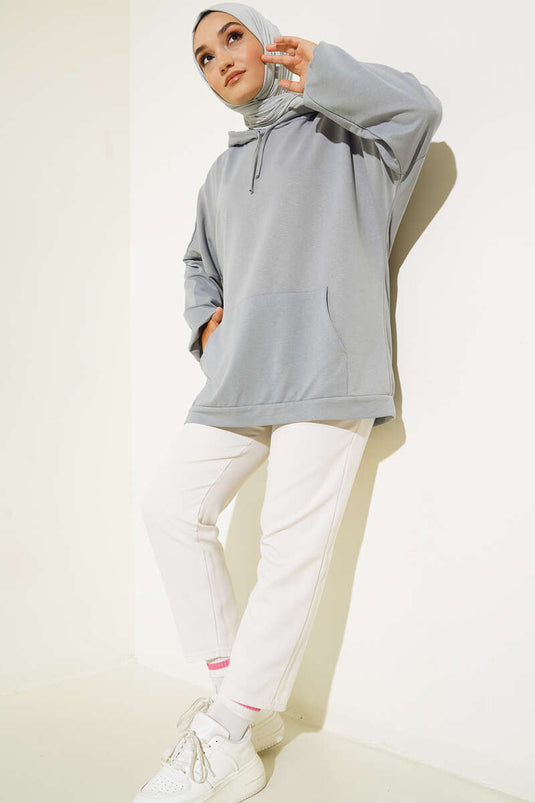 Hooded Oversize Sweat Slate Gray