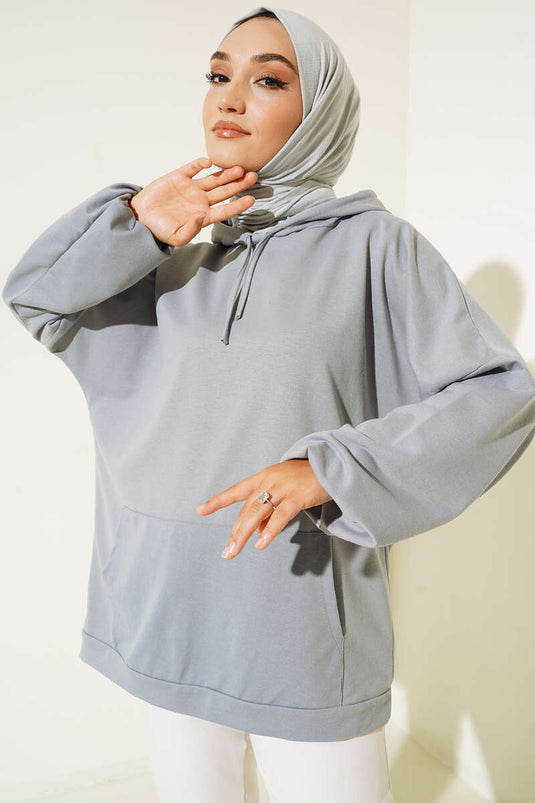 Hooded Oversize Sweat Slate Gray