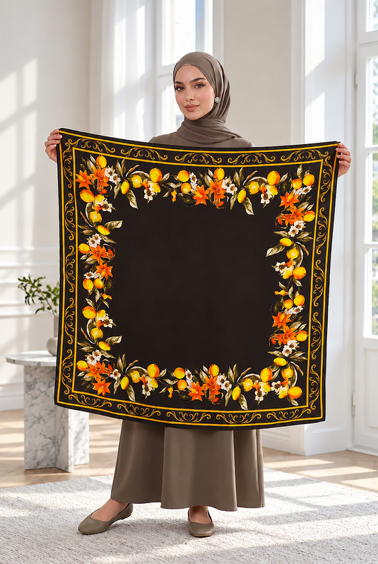 Elite Patterned Shoulder Shawl - Scarf Series Coffee