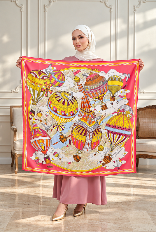 Elit Desenli Omuz Şalı - Eşarp Serisi Pembe