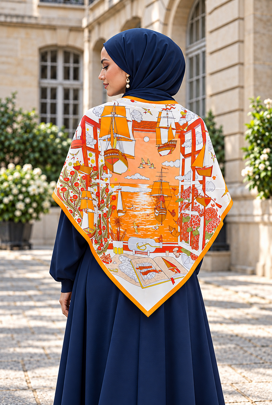 Elite Muster Schulter Schal - Halstuch Serie Orange
