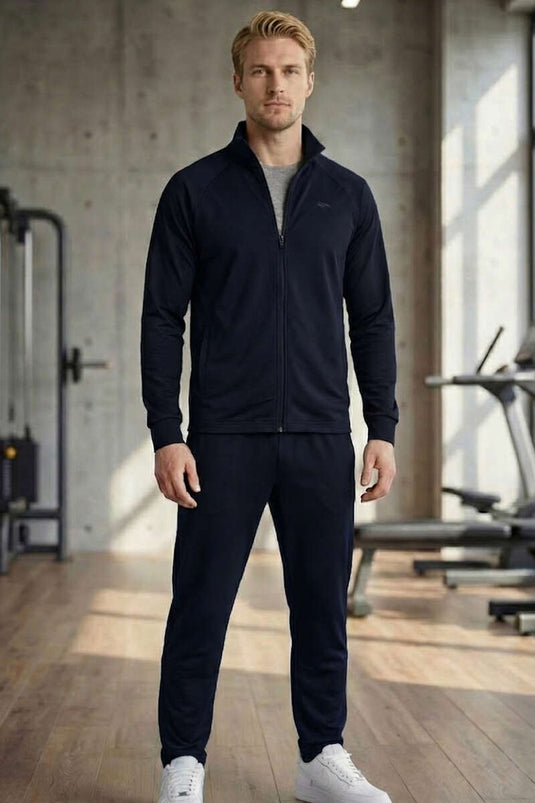 Men's Tracksuit with Injection Print Navy Blue
