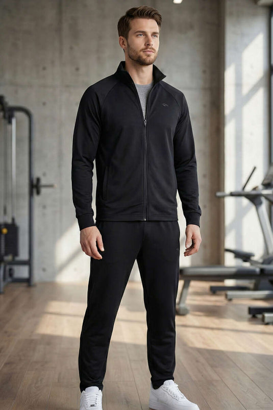 Injection Print Men's Tracksuit Black