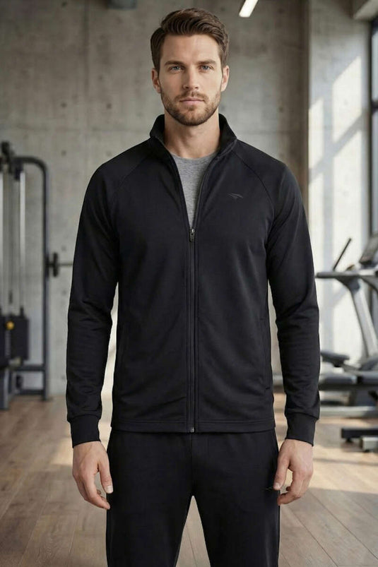 Injection Print Men's Tracksuit Black