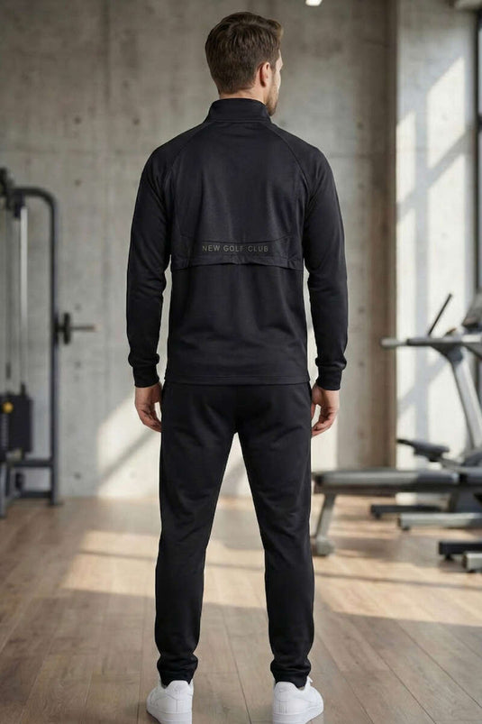 Injection Print Men's Tracksuit Black