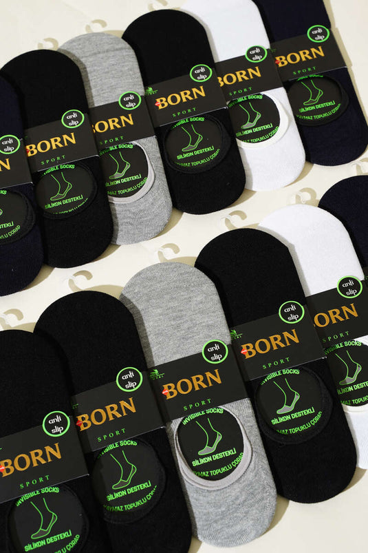 Assortiment de 12 paires de chaussettes ballerines en bambou pour homme 1