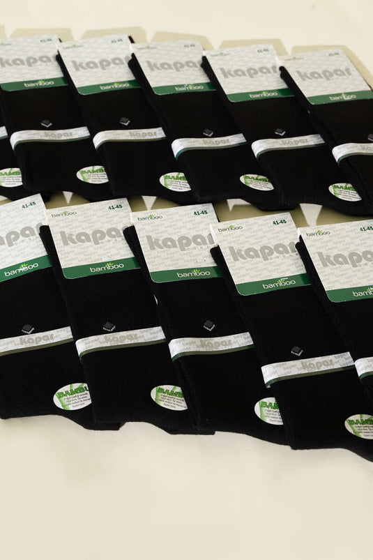 Men's 12-Pack Bamboo Seamless Ankle Socks Black