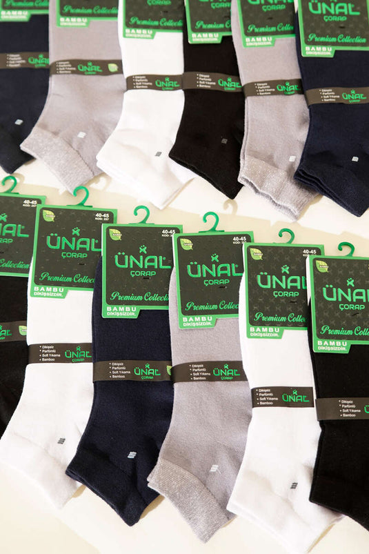 Chaussettes invisibles en bambou pour homme, lot de 12, assortiment 1