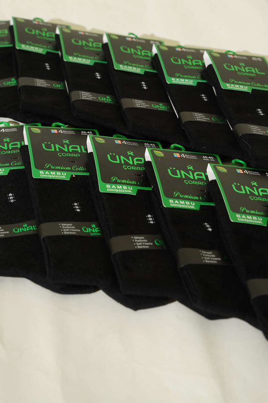 Men's 12-Pack Seamless Bamboo Ankle Socks Black