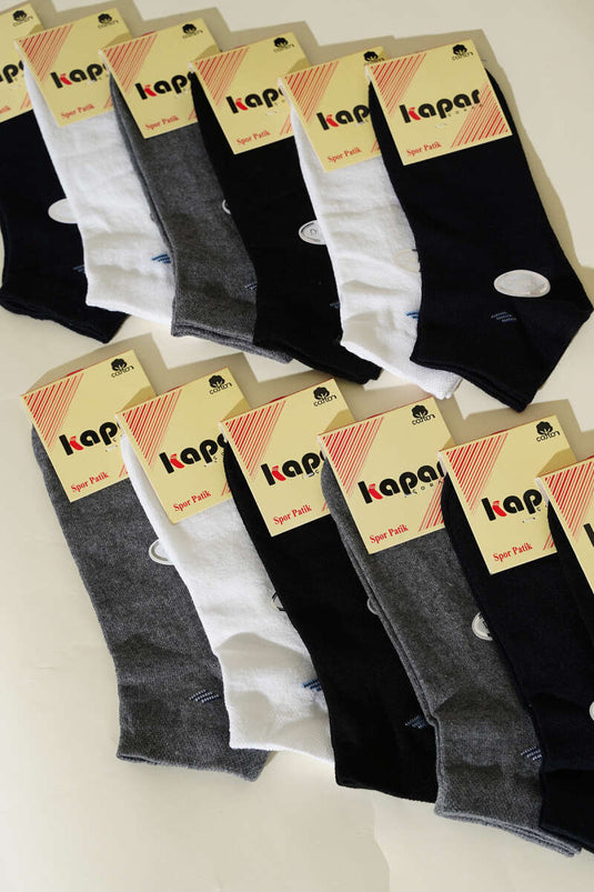 Erkek 12'li Dikişsiz Patik Çorap Asorti 1