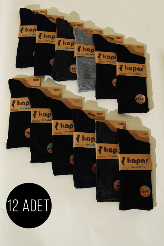 Men's 12-Pack Diabetic Socks Assortment 1