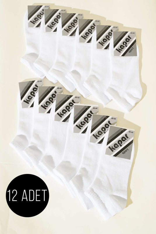 Men's 12-Pack Ankle Socks White