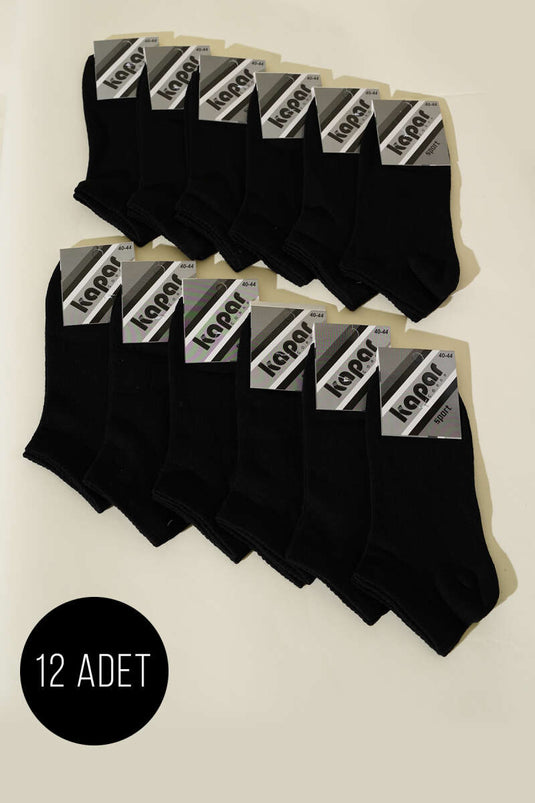 Men's 12-Pack Ankle Socks, Black