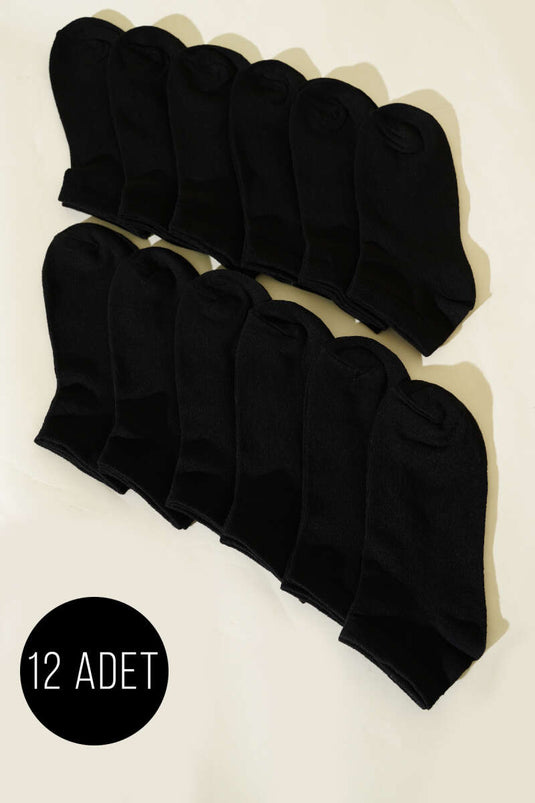 Men's 12-Pack Ankle Socks, Black