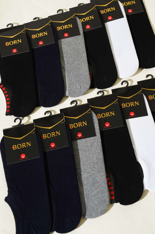 Assortiment de 12 paires de chaussettes de sport en coton peigné pour hommes 1