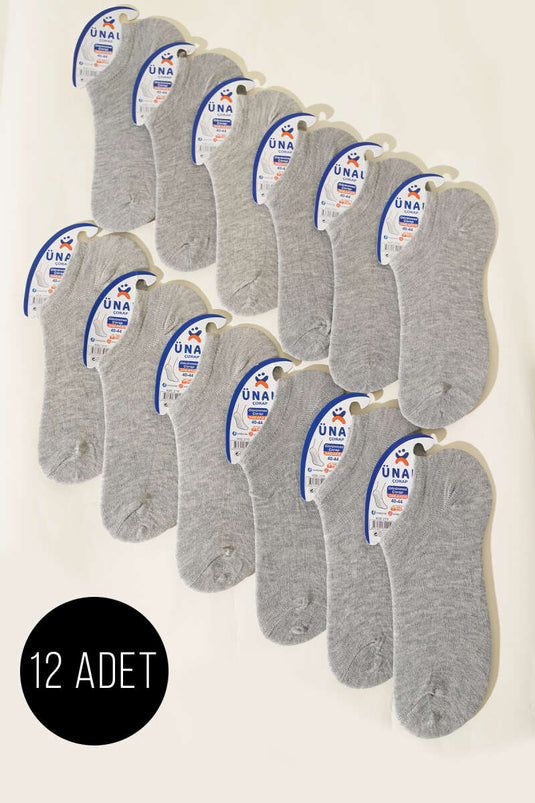 Herren-Sneakersocken, 12er-Pack, Grau