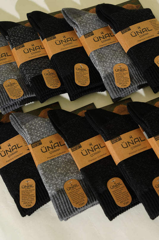 Chaussettes courtes en laine pour homme, lot de 12, assortiment 2