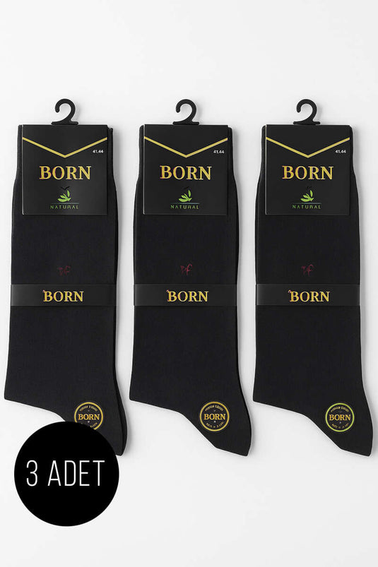 Lot de 3 paires de chaussettes en bambou pour homme, gris fumé