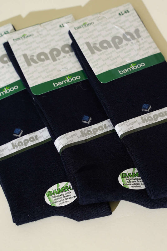 Men's 3-Pack Bamboo Ankle Socks, Navy Blue