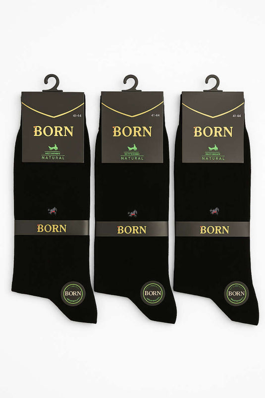 Lot de 3 paires de chaussettes courtes en bambou pour homme, noires