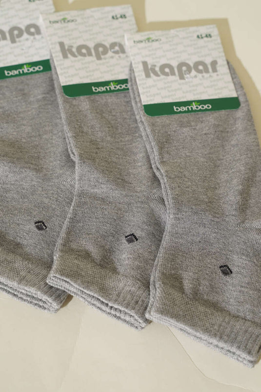 Men's 3-Pack Bamboo Half Leg Socks Gray