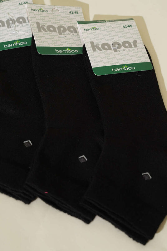 Men's 3-Pack Bamboo Half-Ankle Socks Black