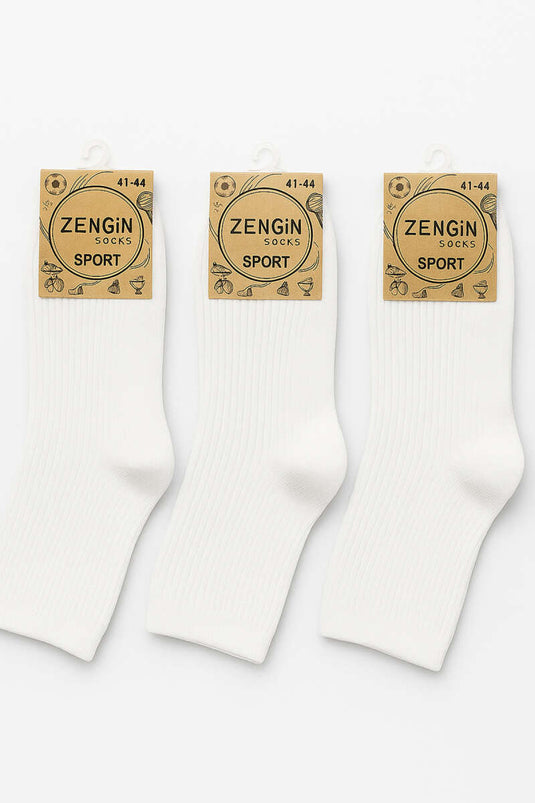 Lot de 3 paires de chaussettes blanches à semelle éponge pour homme