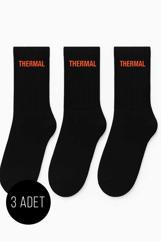 Calcetines térmicos negros para hombre (paquete de 3)