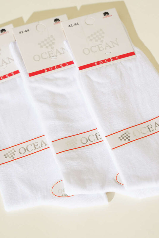 Men's 3-Pack Summer Bamboo Ankle Socks White