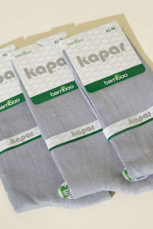 Erkek 3'lü Yazlık Bambu Soket Çorap Gri