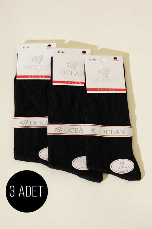 جوارب صيفية من الخيزران للرجال، عبوة من 3 قطع، لون أسود