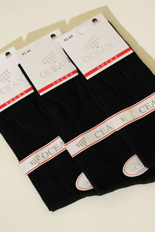 جوارب صيفية من الخيزران للرجال، عبوة من 3 قطع، لون أسود