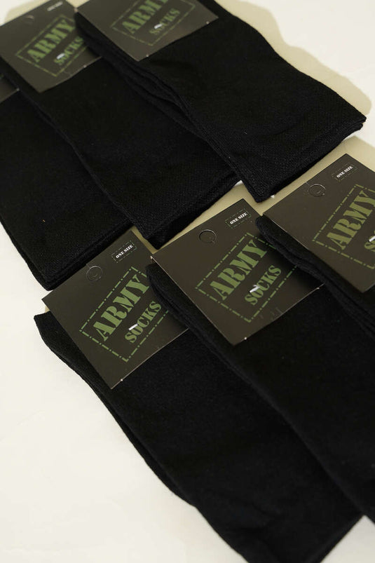 Men's 6-Pack Military Socks, Black