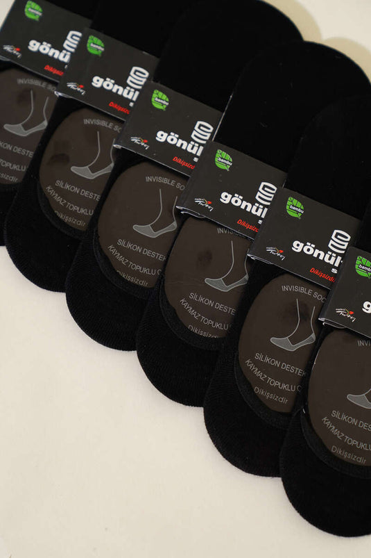 جوارب باليرينا من الخيزران للرجال - عبوة من 6 قطع - لون أسود