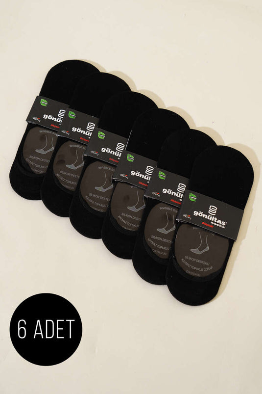 جوارب باليرينا من الخيزران للرجال - عبوة من 6 قطع - لون أسود