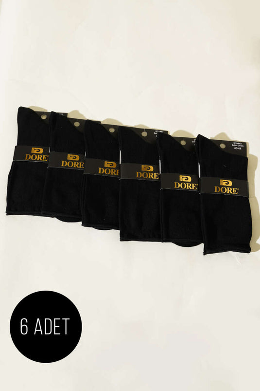 جوارب كاحل من الخيزران للرجال لمرضى السكري، عبوة من 6 قطع، باللون الأسود