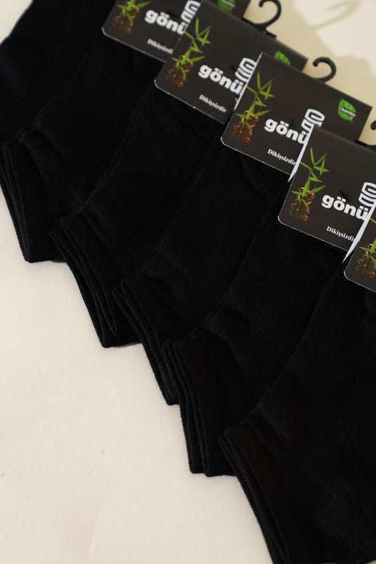 Erkek 6'lı Bambu Patik Çorap Siyah